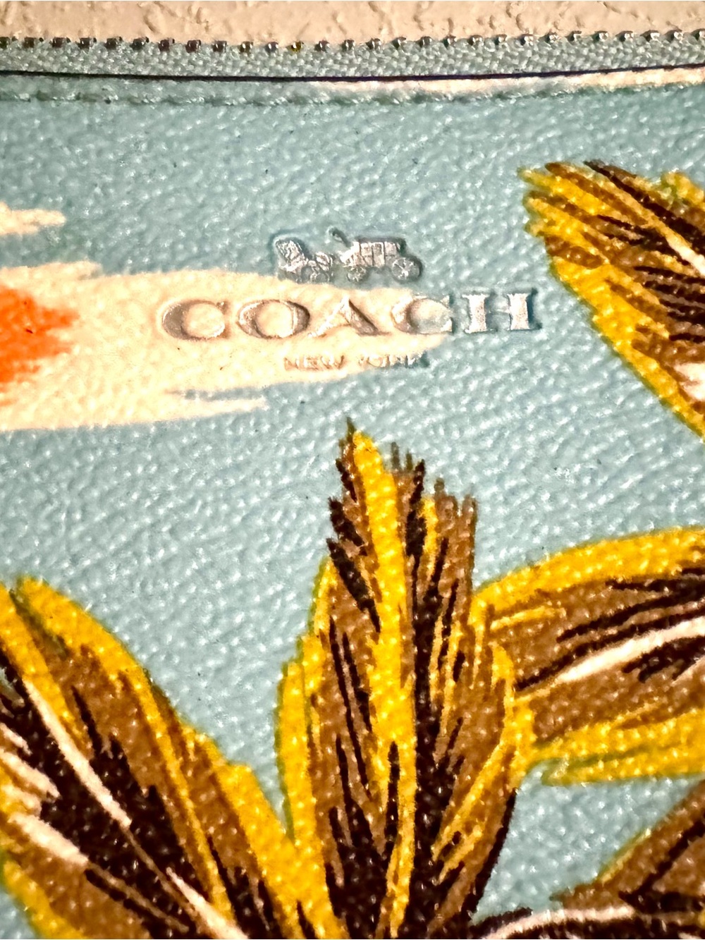 Coach Tropical Palm Print Wristlet - Picture 4 of 8